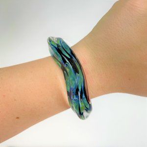 Lamp Worked Borosilicate pyrex glass Cuff Bracelet